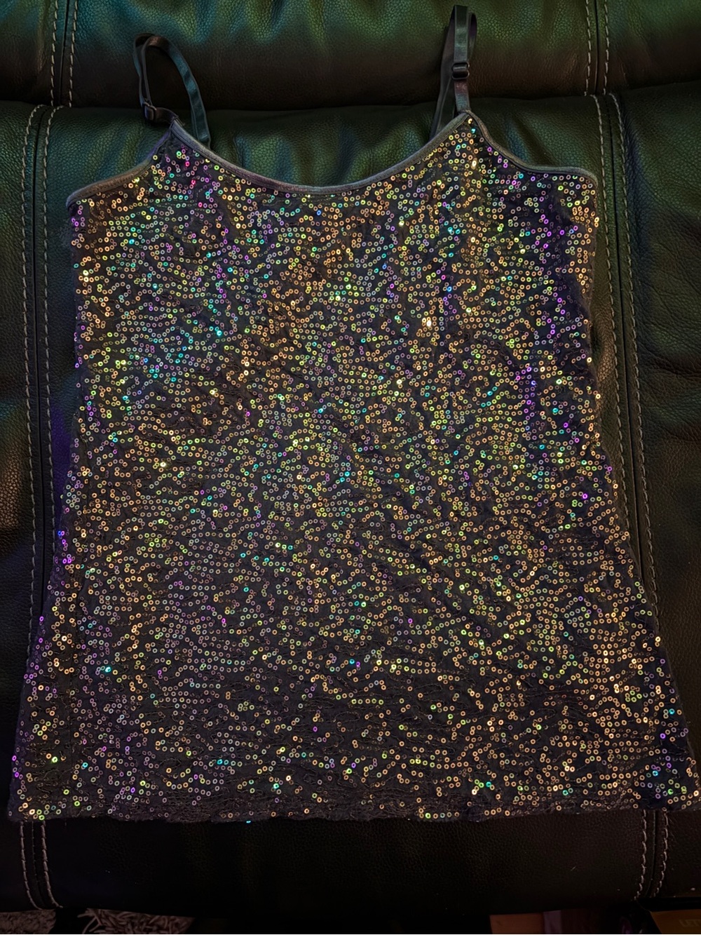 Heart & Hips Black Iridescent Sequin Camisole Top